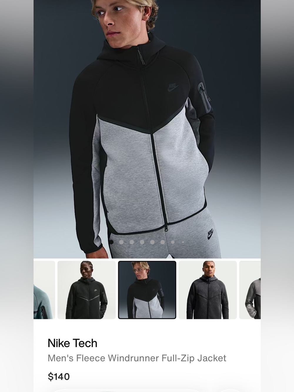 Nike Tech Men’s Fleece Full-Zip Jacket - Picture 4 of 4